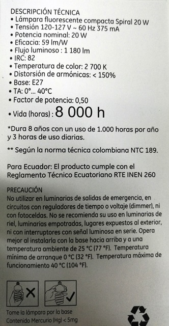 35733 Lámpara Fluorescente Compacta Spiral 20 W c/u - Image 2