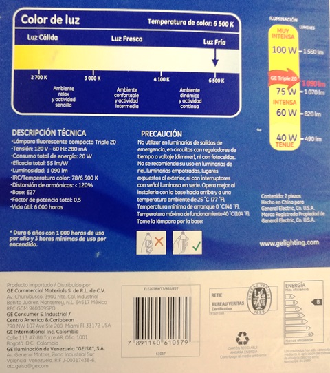 61057 CFL T4 3U 20W 6500K Twin Pack c/u - Image 2